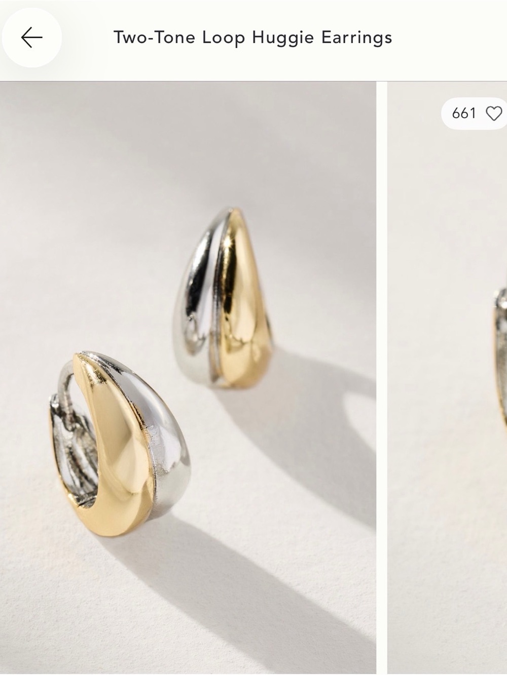 Anthropologie Two-Tone Gold & Silver Huggie Hoop Earrings nwt